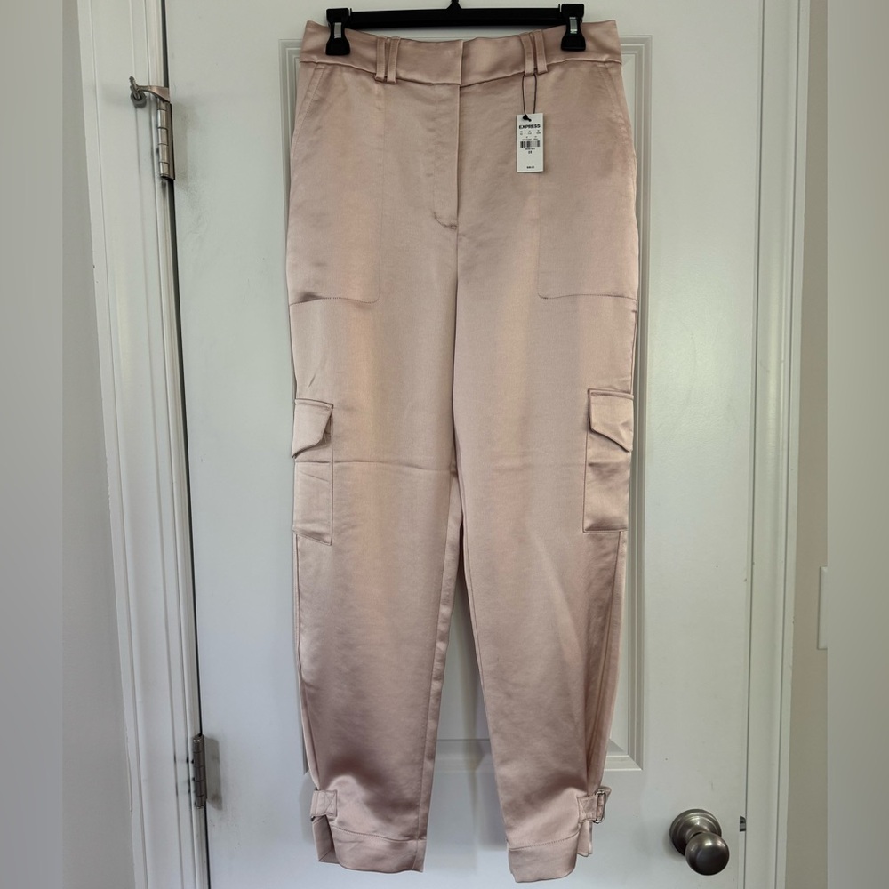 Express satin-like cargo pants